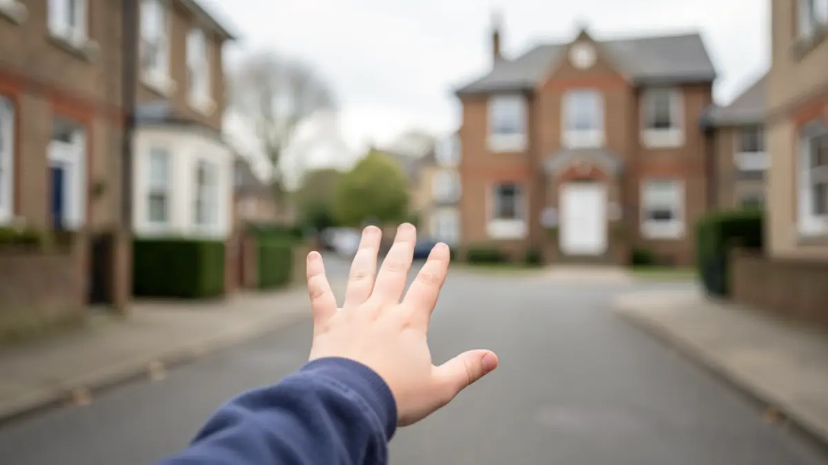 Generic image of a child's hand reaching towards a school building.