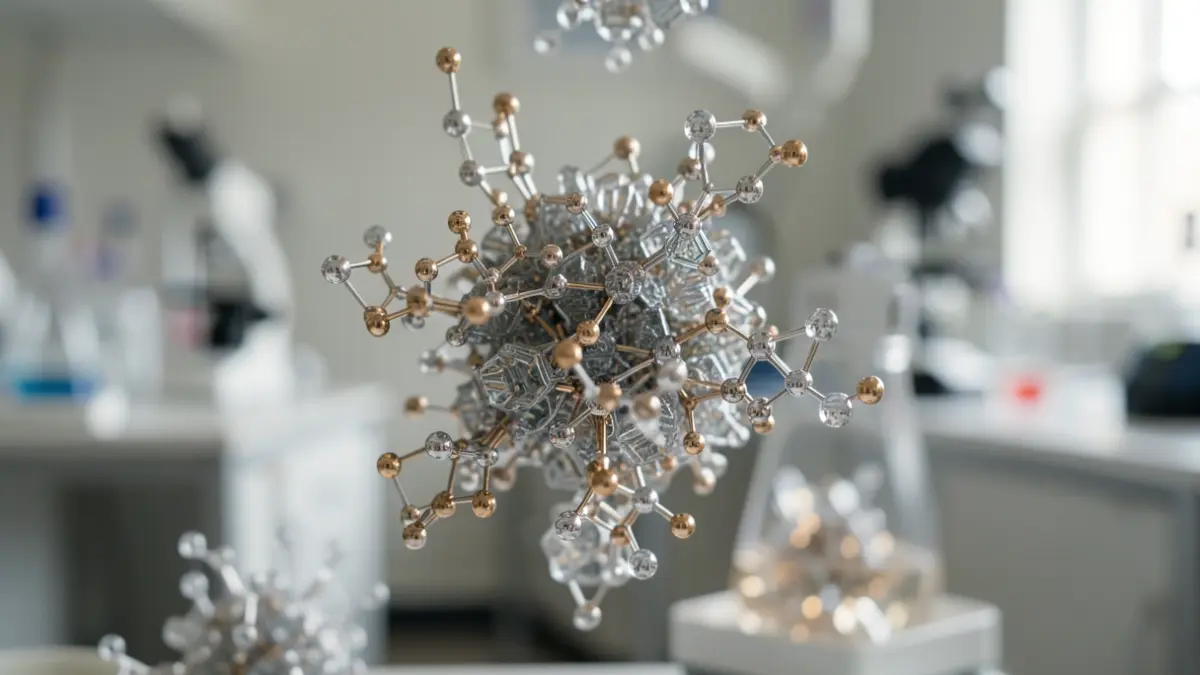 Microscopic view of protein structures forming advanced materials.