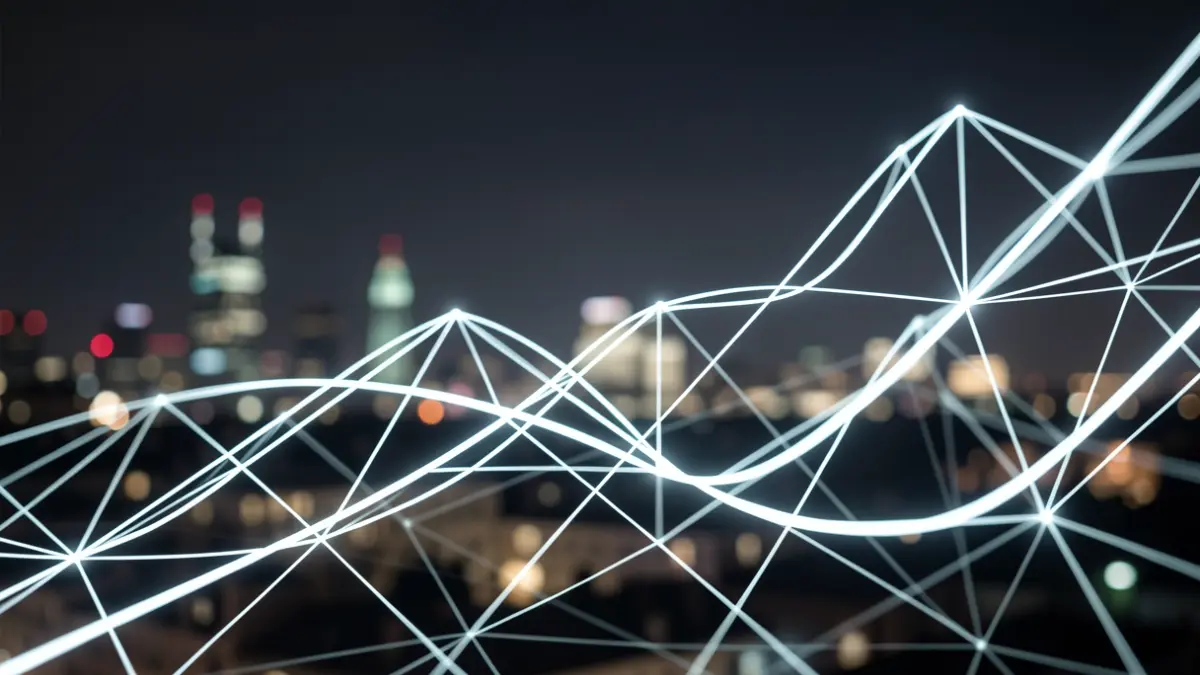 Generic image of interconnected glowing lines representing innovation and growth.