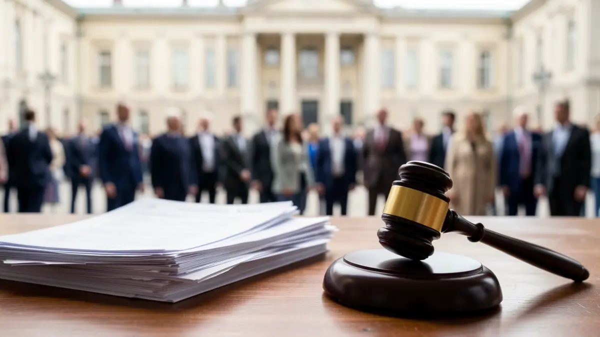 Generic image of official documents and a gavel on a desk.