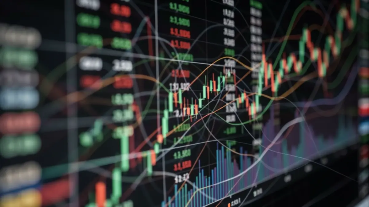 Generic image of abstract financial data streams and chaotic patterns.