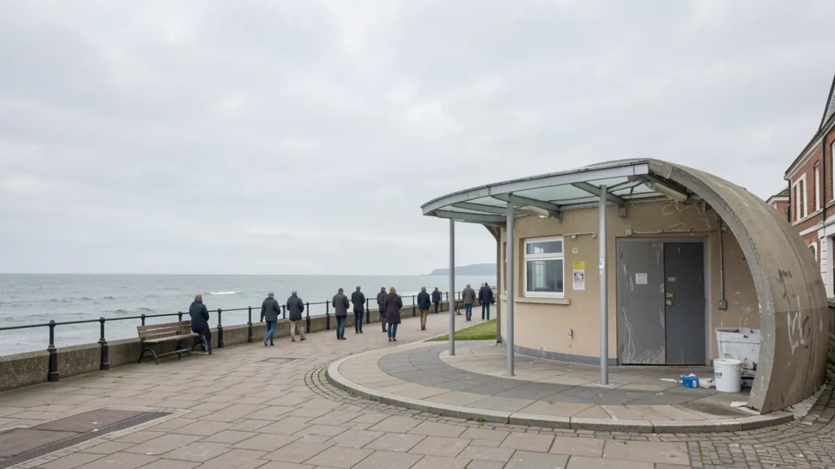 Generic image of a seaside promenade undergoing renovation work, showing architectural elements and the coastal environment.