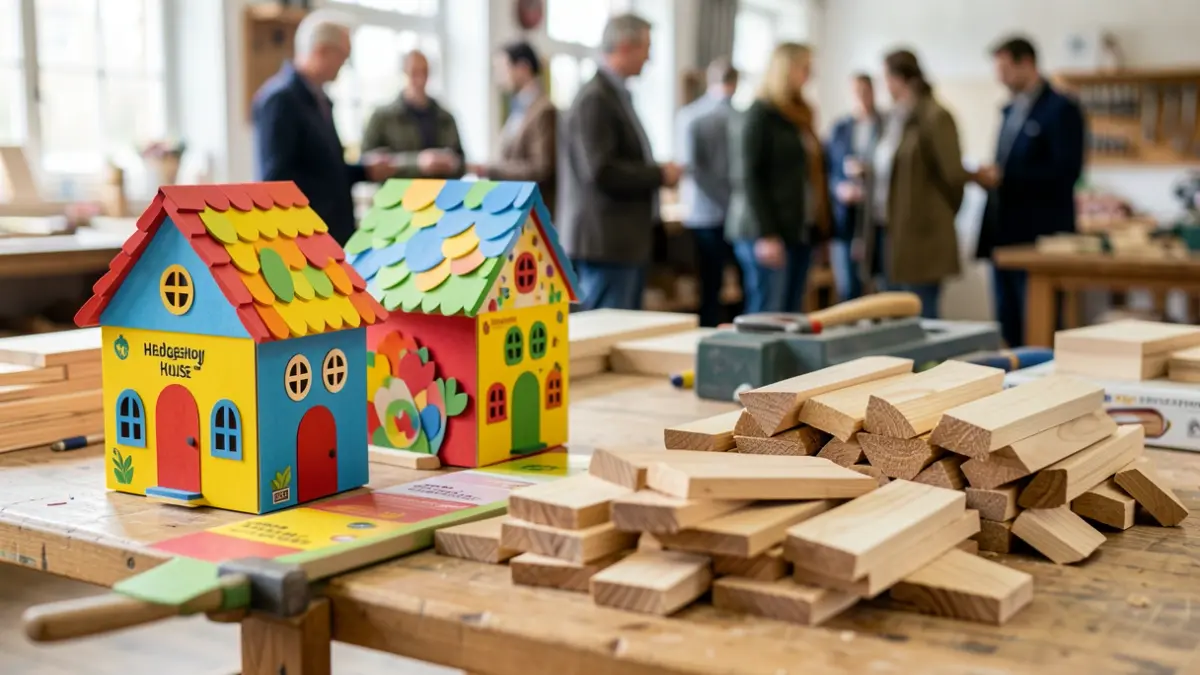 Craft kits and timber offcuts symbolising community investment and sustainability initiatives.