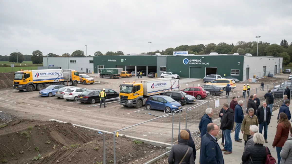 Generic image of a construction site for a new car park and storage compound at a council operational facility.