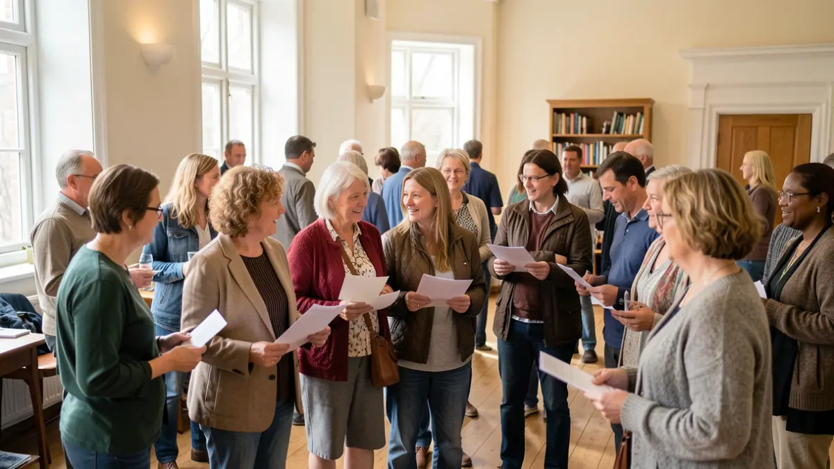 Generic image of a community meeting with diverse participants discussing local issues.