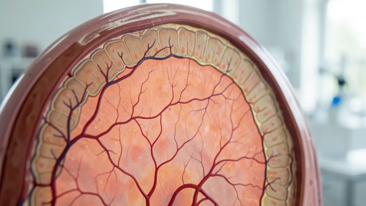 Generic image of the delicate structure of the retina, showing blood vessels and nerve cells.