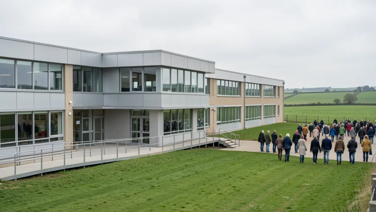 Modern school building with accessible design.