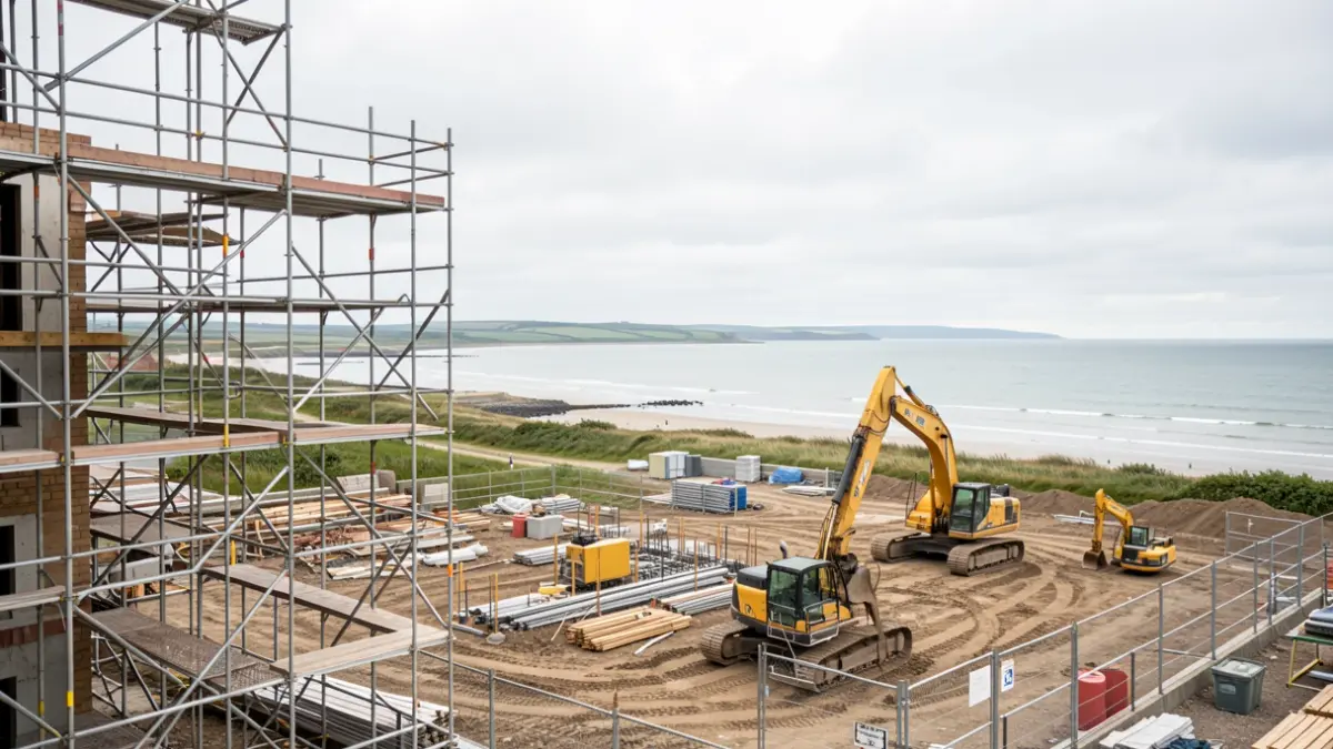 Construction site for the Lound Civil Campus project near Sizewell C, East Anglia.