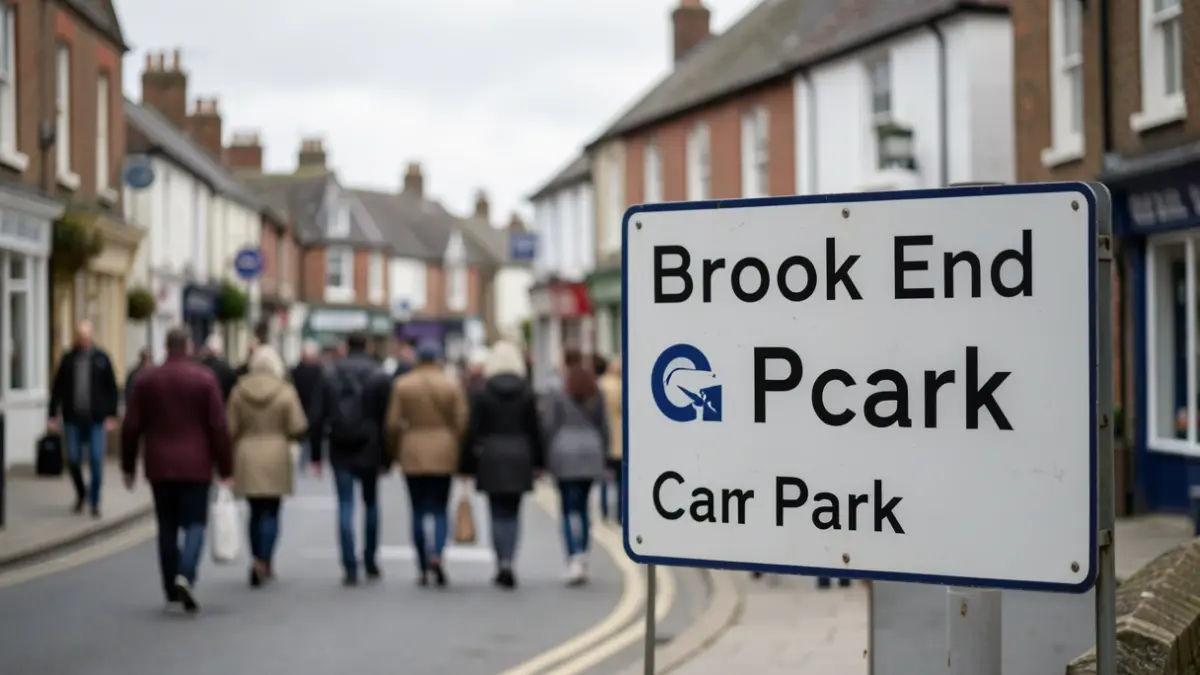 Sign for Brook End Car Park
