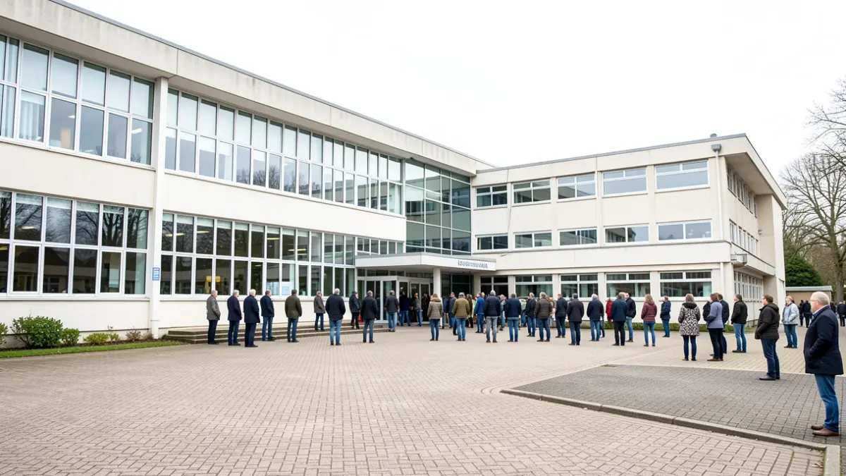 Generic image of a modern council building exterior with large windows under an overcast sky.