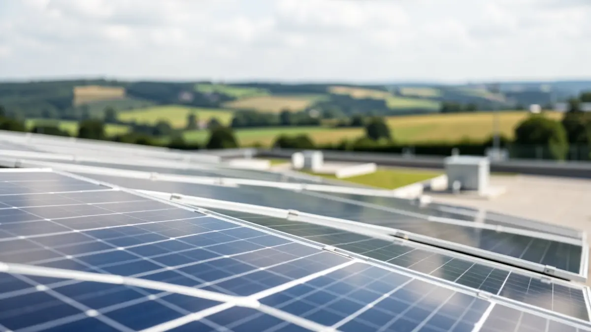 Generic image of solar panels installed on a building's roof.
