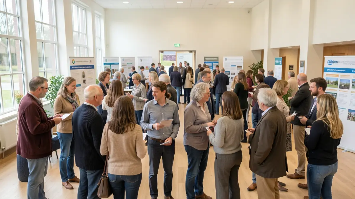 Generic image of people receiving advice and support at a community event.