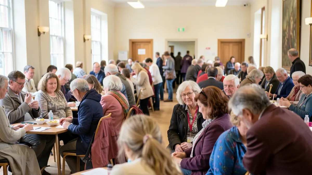 Generic image of a community health event with people receiving vaccinations.