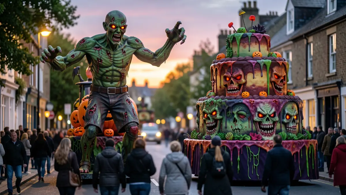 Generic image of two large, one a zombie figure and the other a zombie cake.