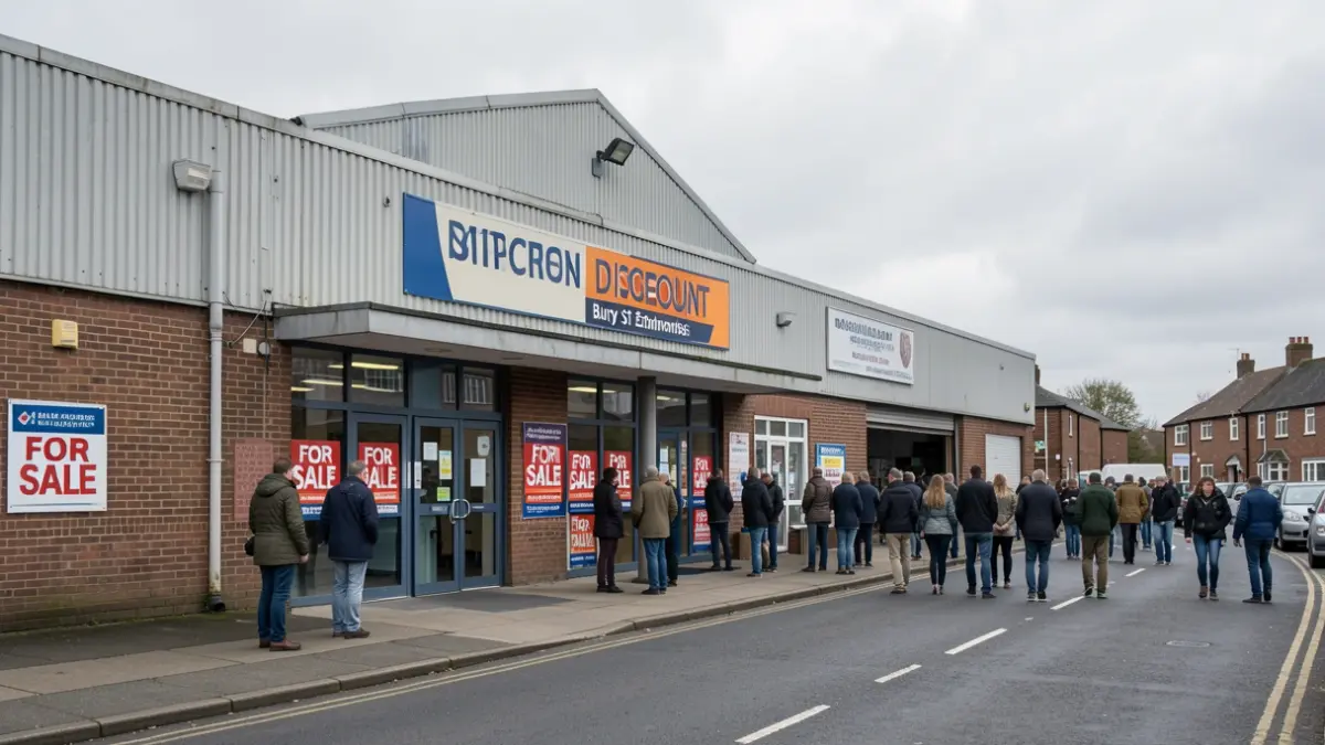 Generic image of a former retail property with sale signs.