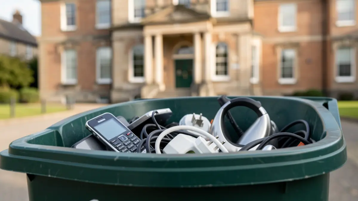 Generic image of small electrical items being recycled.